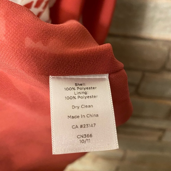 Talbots Swing Dress Womens Size 6 petite Red and White Floral Chiffon - Picture 11 of 13